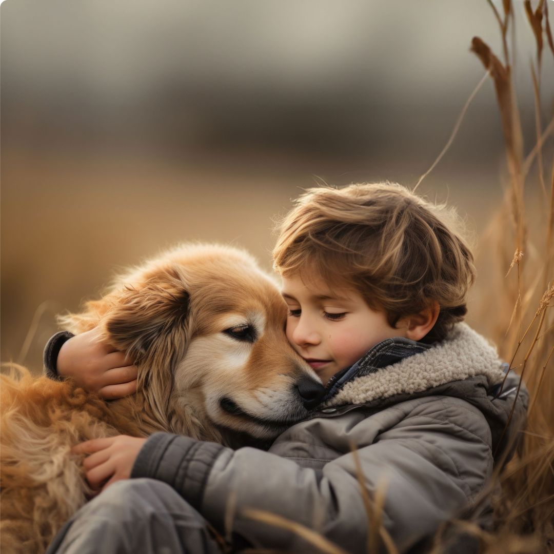 Junge mit Hund